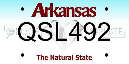 QSL492 Arkansas License Plate