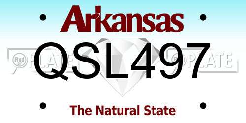 QSL497 Arkansas License Plate