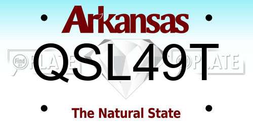 QSL49T Arkansas License Plate