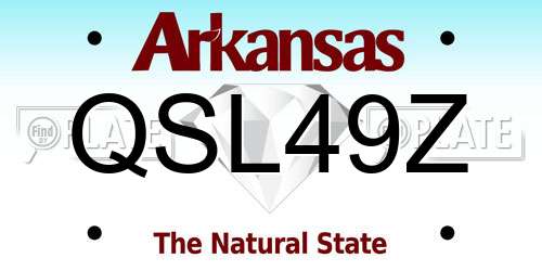 QSL49Z Arkansas License Plate