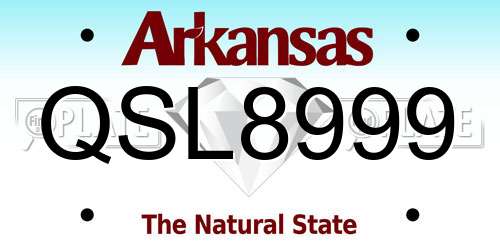 QSL8999 Arkansas License Plate
