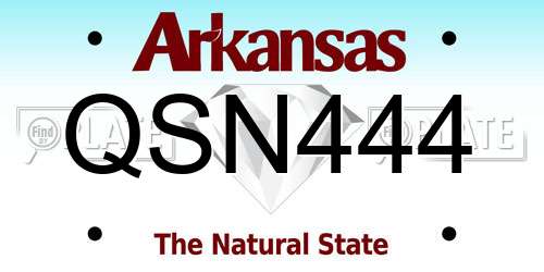 QSN444 Arkansas License Plate