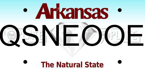 QSNEOOE Arkansas License Plate