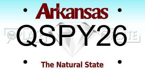 QSPY26 Arkansas License Plate