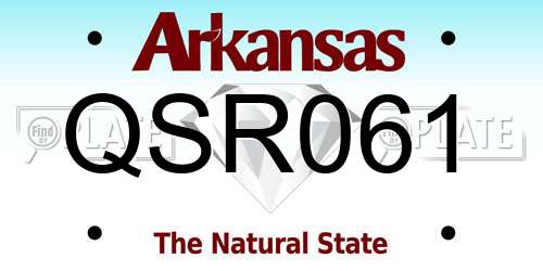 QSR061 Arkansas License Plate