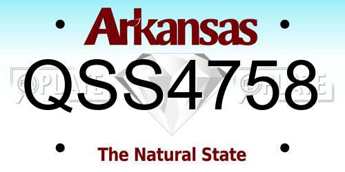 QSS4758 Arkansas License Plate