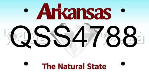 QSS4788 Arkansas License Plate