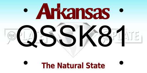 QSSK81 Arkansas License Plate