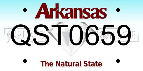 QST0659 Arkansas License Plate