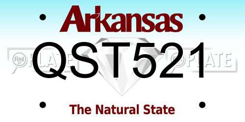 QST521 Arkansas License Plate