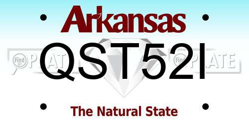 QST52I Arkansas License Plate