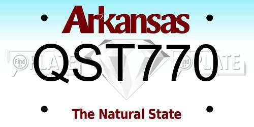 QST770 Arkansas License Plate
