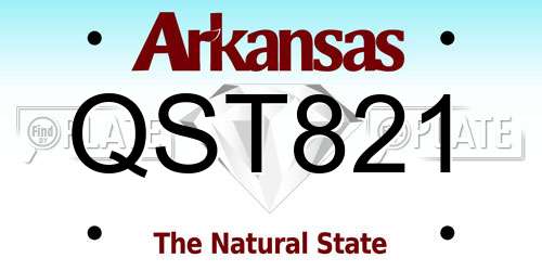 QST821 Arkansas License Plate