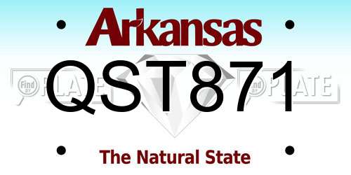 QST871 Arkansas License Plate
