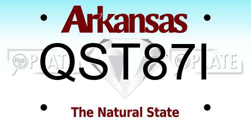 QST87I Arkansas License Plate