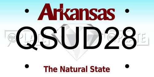 QSUD28 Arkansas License Plate