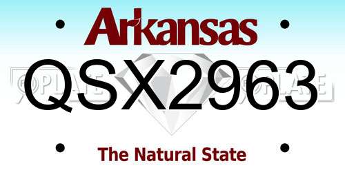 QSX2963 Arkansas License Plate