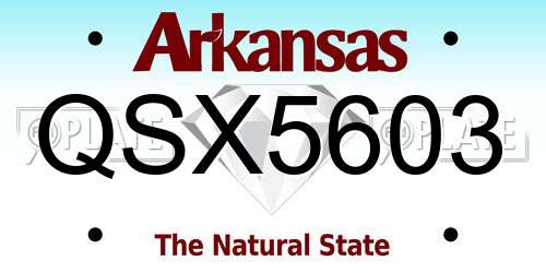 QSX5603 Arkansas License Plate