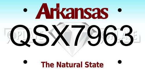 QSX7963 Arkansas License Plate