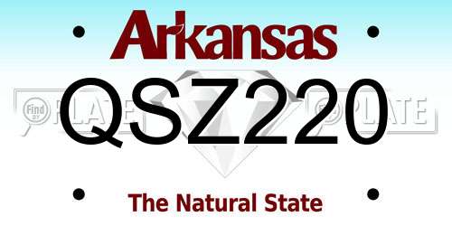 QSZ220 Arkansas License Plate
