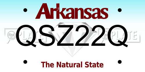 QSZ22Q Arkansas License Plate