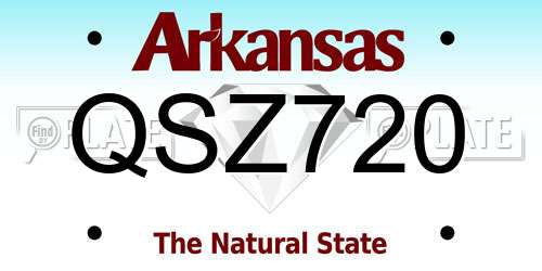 QSZ720 Arkansas License Plate