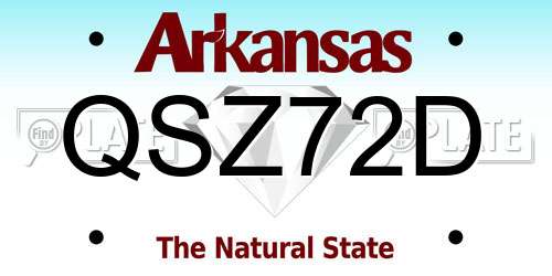QSZ72D Arkansas License Plate