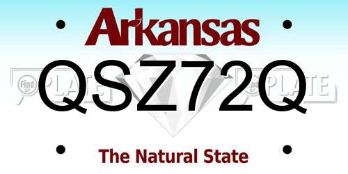 QSZ72Q Arkansas License Plate