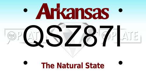 QSZ87I Arkansas License Plate
