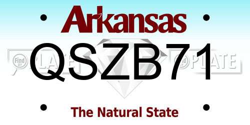 QSZB71 Arkansas License Plate