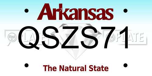 QSZS71 Arkansas License Plate