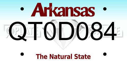 QT0D084 Arkansas License Plate