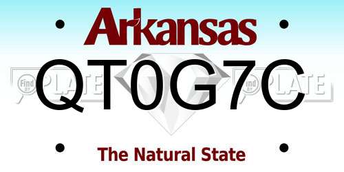 QT0G7C Arkansas License Plate