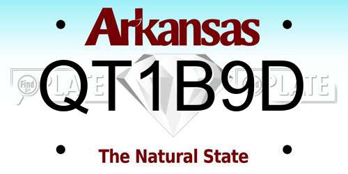 QT1B9D Arkansas License Plate