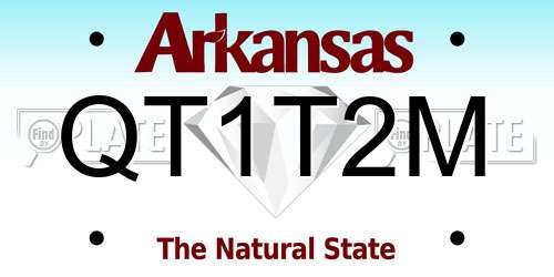 QT1T2M Arkansas License Plate