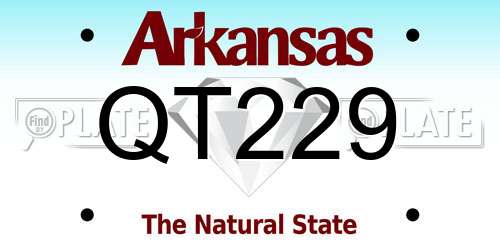 QT229 Arkansas License Plate