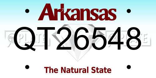 QT26548 Arkansas License Plate