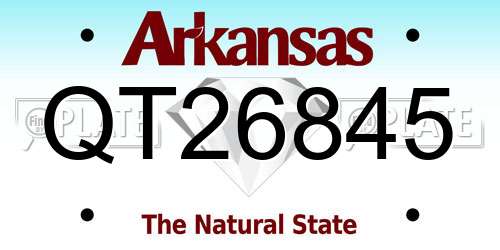 QT26845 Arkansas License Plate