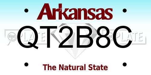 QT2B8C Arkansas License Plate