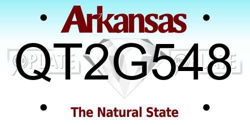QT2G548 Arkansas License Plate