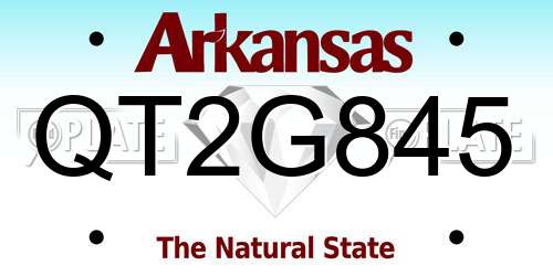 QT2G845 Arkansas License Plate