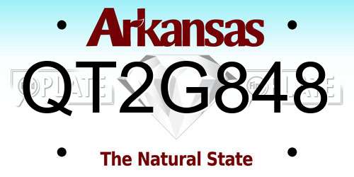 QT2G848 Arkansas License Plate