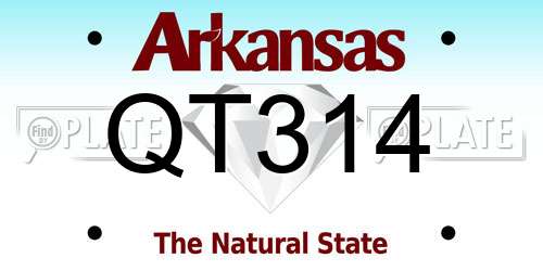 QT314 Arkansas License Plate