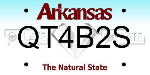 QT4B2S Arkansas License Plate