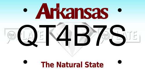 QT4B7S Arkansas License Plate