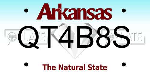 QT4B8S Arkansas License Plate