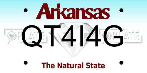 QT4I4G Arkansas License Plate