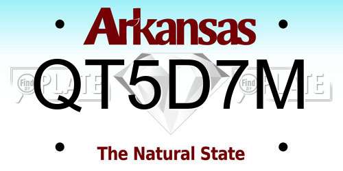 QT5D7M Arkansas License Plate