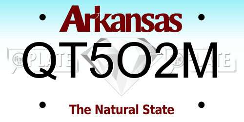QT5O2M Arkansas License Plate