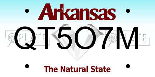 QT5O7M Arkansas License Plate